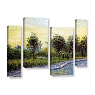 ArtWall Lane In Voyer D'Argensom Park At Asnieres by Vincent Van Gogh 4 Piece Gallery Wrapped Canvas Staggered Set