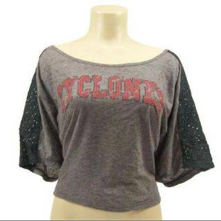 Iowa State Cyclones Official NCAA Large (Sz. 10 12) Lace Raglan Shirt by Glitter Gear