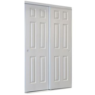 ReliaBilt White 6 Panel Sliding Closet Interior Door (Common: 48 in x 80 in; Actual: 48 in x 80 in)