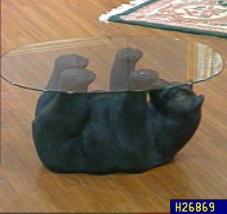 Glass Top Bear Cocktail Table —