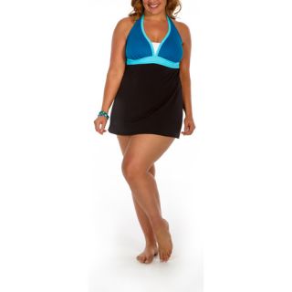 Catalina Women's Plus Size Sporty Colorblock One Piece Swimdress