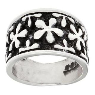 .925 Sterling Silver Flower Fashion Ring Size 10