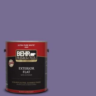 BEHR Premium Plus 1 gal. #650D 6 Purple Silhouette Flat Exterior Paint 430001