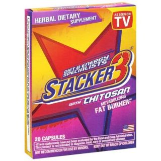 Stacker 3 Diet & Energy Specialists With Chitosan Herbal Dietary Supplement 20 Ct