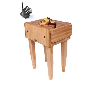 John Boos PCA1 C 18x18x34 Butcher Block Table with Caster and J.A