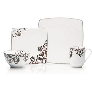 Mikasa Gourmet 16 piece Chocolate Swirl Dinnerware Set  