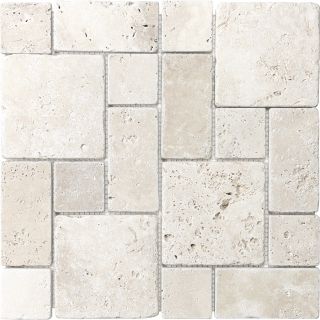 Anatolia Tile Chiaro Mixed Pattern Mosaic Travertine Wall Tile (Common: 12 in x 12 in; Actual: 12 in x 12 in)