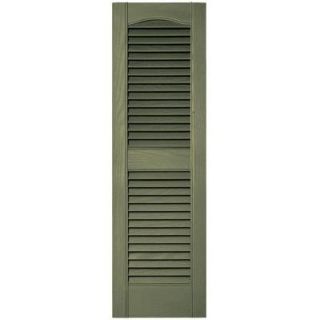 Builders Edge 12 in. x 39 in. Louvered Vinyl Exterior Shutters Pair in #282 Colonial Green 010120039282