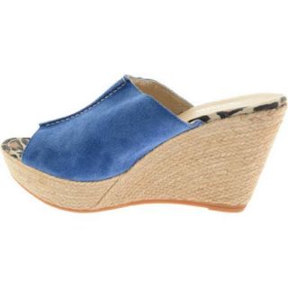 Womens Castell London Wedge Espadrille China Blue Suede  