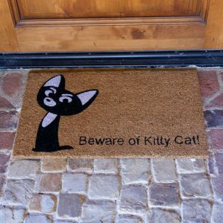Rubber Cal, Inc. Beware of Kitty Cat Animal Doormat