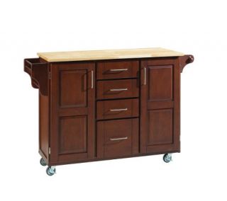 Home Styles Create A Cart Cherry Base with Natual Wood Top Lg   H150853 —