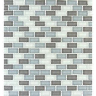 Majestic Ocean Mini Brick 12 in. x 12 in. x 8 mm Glass Mesh Mounted Mosaic Tile GLSMBRK MO8MM