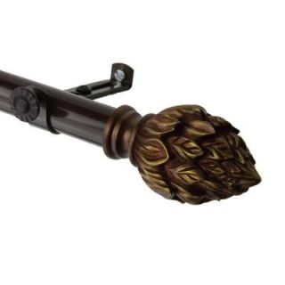 Rod Desyne 48 in.   84 in. Telescoping Curtain Rod Kit in Cocoa with Ember Finial 4812 487