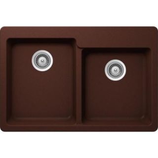 SCHOCK ALIVE Top Mount Composite 33 in. 0 Hole 60/40 Double Bowl Kitchen Sink in Copper ALIN175T009