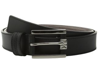 Michael Michael Kors 32mm Leather Belt With Saffiano Contrast Strip On Semi Wrap Mk Buckle