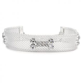 Bling It On! Fashion Crystal and Mesh Silvertoned Dog Collar   7281641