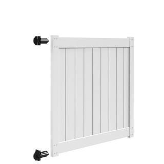 Freedom White Vinyl Privacy Fence Gate (Common: 5 ft x 5 ft; Actual: 4.83 ft x 5 ft)