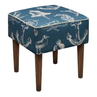 Nautical Upholstered Modern Vanity Stool by 123 Creations