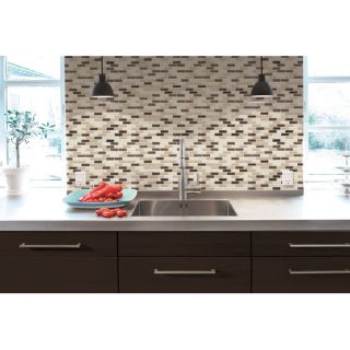 Smart Tiles Mosaik Self Adhesive High Gloss Mosaic in Beige and Brown