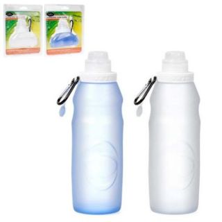 Bundle Monster 2pc 20 oz Silicone Collapsible Folding Sports Water Bottle Set