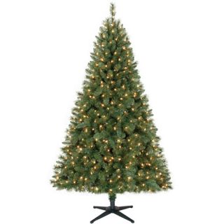 Holiday Time Pre Lit 6.5' Windham Pine Artificial Christmas Tree, Clear Lights