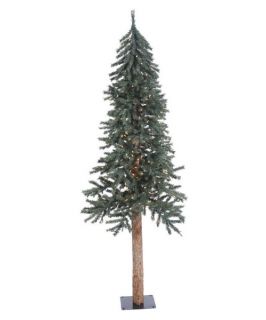 Vickerman Natural Bark Alpine Full Pre lit Christmas Tree with Metal Stand
