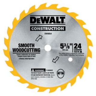 DEWALT 5 3/8 in. 24 Tooth Carbide Blade for Smooth Woodcutting DW9054