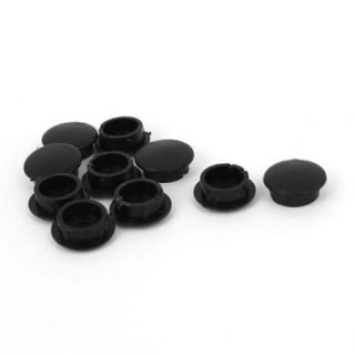 10 Pieces Plastic 10mm Diameter Flush Type Hole Plug Caps Cover Black