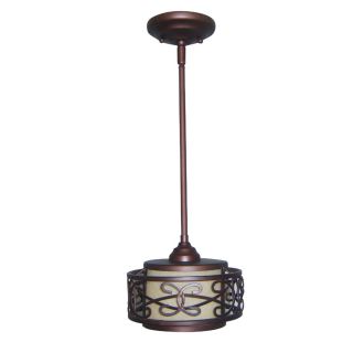 allen + roth 8 in French Bronze Mini Tinted Glass Pendant