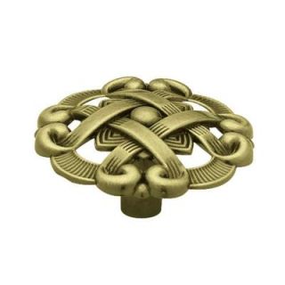 Liberty 1 1/2 in. Antique Brass Weave Pattern Cabinet Knob P77200H AB C7