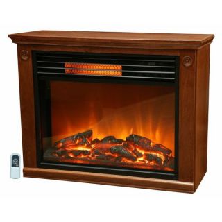 Lifesmart Infrared Fireplace with All Wood Mantle and Remote (Large