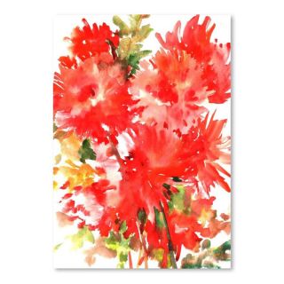Dahlias by Suren Nersisyan Painting Print in Red by Americanflat