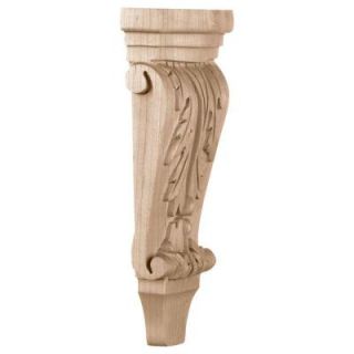 Ekena Millwork 4 3/4 in. x 1 3/4 in. x 10 in. Mahogany Small Acanthus Pilaster Corbel CORPA2GM