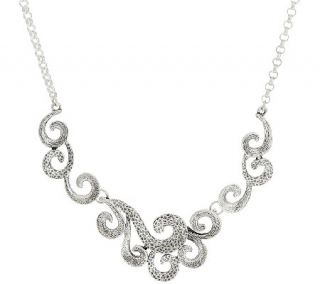 Sterling Silver Textured Scroll Design Necklace by Or Paz, 25.50g   J324978 —