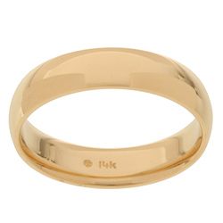 14k Yellow Gold Mens 5 mm Comfort Fit Wedding Band  