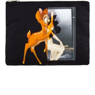 Givenchy Black nylon Bambi Mashup Print Pouch