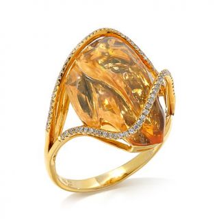 Rarities: Fine Jewelry with Carol Brodie 18K Gold 9.6ct Mexican Fire Opal and W   7904272