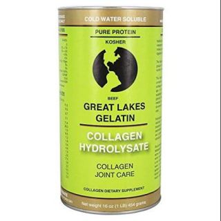 Great Lakes Gelatin Collagen Hydrolysate Unflavored Beef Kosher, 16 oz