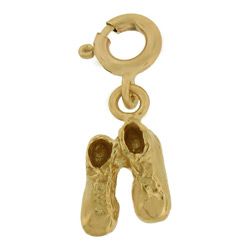 14k Yellow Gold Baby Booties Charm  ™ Shopping   Big