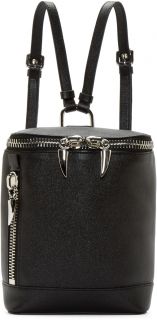 Giuseppe Zanotti: Black Leather Mini Box Backpack