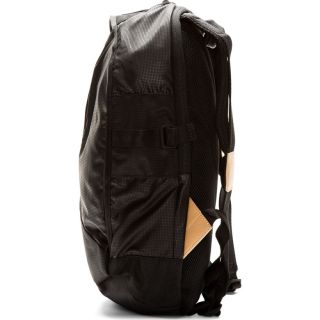 Black Graph Print Mesh Back Backpack