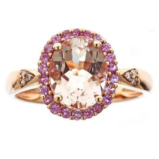 Anika and August 10k Rose Gold Morganite, Pink Sapphire and Diamond