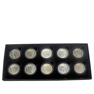 10 piece Complete Circulated Silver Peace Dollar Set   8056358