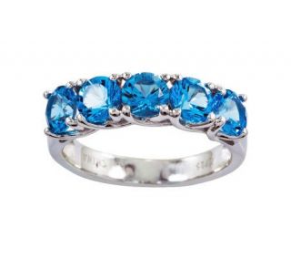 Sterling 2.95 cttw Blue Topaz 5 Stone Ring —