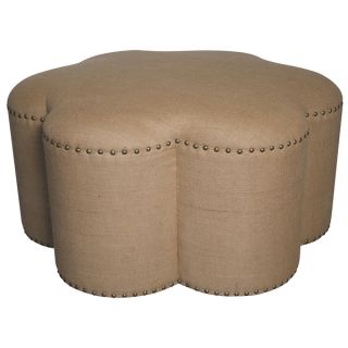 Baxton Studio Cardiff Linen Modern Tufted Ottoman