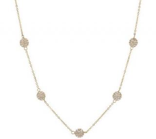 Melania Pave Crystal Ball Station 32 Necklace —