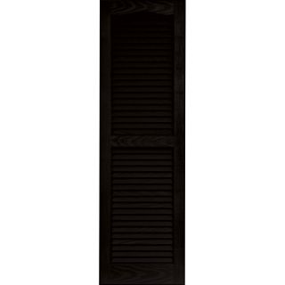 Vantage 2 Pack Black Louvered Vinyl Exterior Shutters (Common: 14 in x 47 in; Actual: 13.875 in x 46.6875 in)