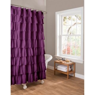 Essential Living Ruffle Purple Shower Curtain