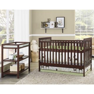 Baby Relax Ryder 2 in 1 Espresso Crib with Changing Table (Nursery In