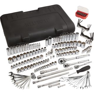 Klutch SAE and Metric Mechanic’s Tool Set — 189-Pc., 1/4in., 3/8in. & 1/2in. Drive  Tool Sets